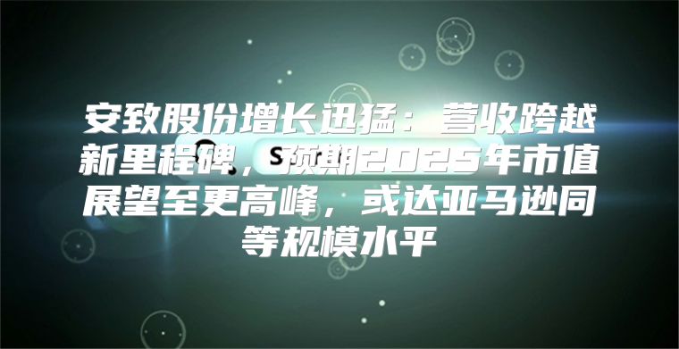 安致股份增长迅猛：营收跨越新里程碑，预期2025年市值展望至更高峰，或达亚马逊同等规模水平