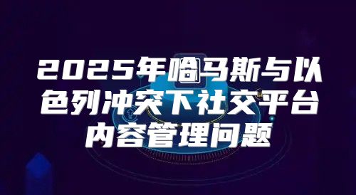 2025年哈马斯与以色列冲突下社交平台内容管理问题