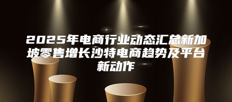 2025年电商行业动态汇总新加坡零售增长沙特电商趋势及平台新动作