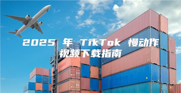 2025 年 TikTok 慢动作视频下载指南