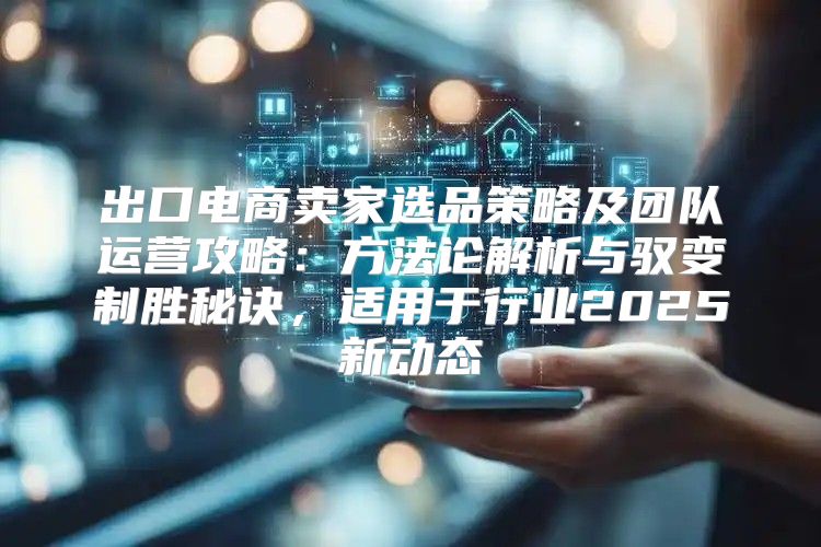 出口电商卖家选品策略及团队运营攻略：方法论解析与驭变制胜秘诀，适用于行业2025新动态