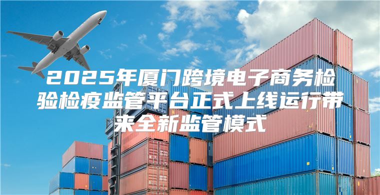 2025年厦门跨境电子商务检验检疫监管平台正式上线运行带来全新监管模式