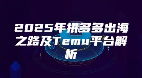 2025年拼多多出海之路及Temu平台解析