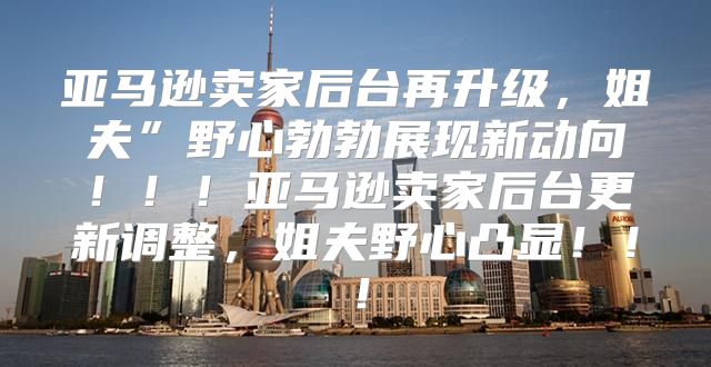 亚马逊卖家后台再升级，姐夫”野心勃勃展现新动向！！！亚马逊卖家后台更新调整，姐夫野心凸显！！！