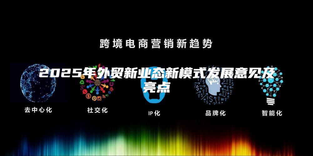 2025年外贸新业态新模式发展意见及亮点