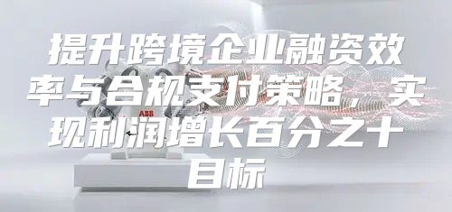 提升跨境企业融资效率与合规支付策略，实现利润增长百分之十目标