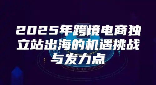 2025年跨境电商独立站出海的机遇挑战与发力点