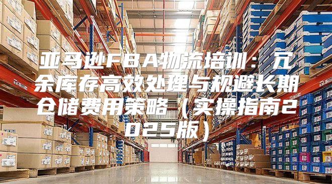 亚马逊FBA物流培训：冗余库存高效处理与规避长期仓储费用策略实操指南2025版
