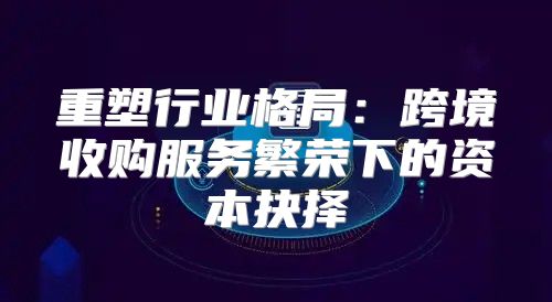 重塑行业格局：跨境收购服务繁荣下的资本抉择