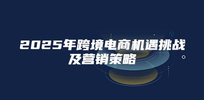 2025年跨境电商机遇挑战及营销策略