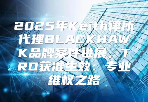 2025年Keith律所代理BLACKHAWK品牌案件进展，TRO获准生效：专业维权之路