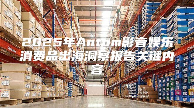 2025年Antom影音娱乐消费品出海洞察报告关键内容
