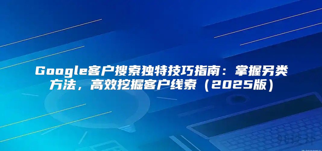 Google客户搜索独特技巧指南：掌握另类方法，高效挖掘客户线索2025版
