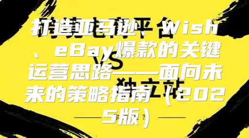 打造亚马逊、Wish、eBay爆款的关键运营思路——面向未来的策略指南2025版