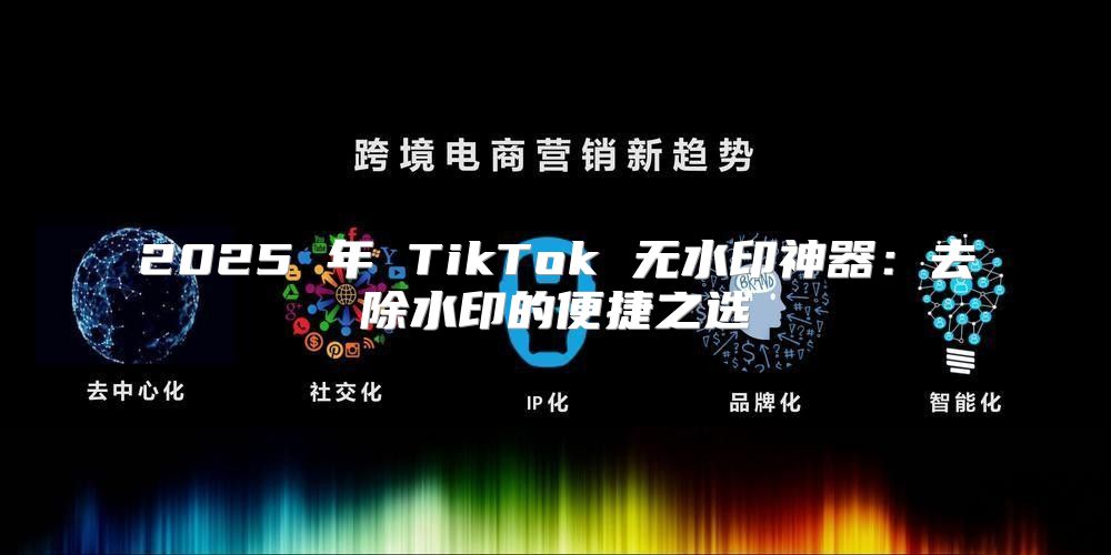 2025 年 TikTok 无水印神器：去除水印的便捷之选