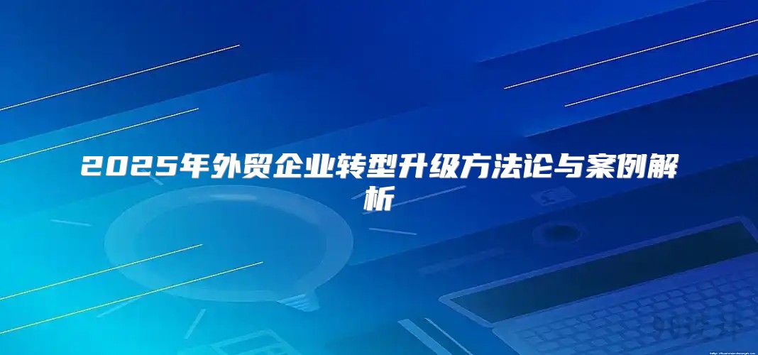 2025年外贸企业转型升级方法论与案例解析