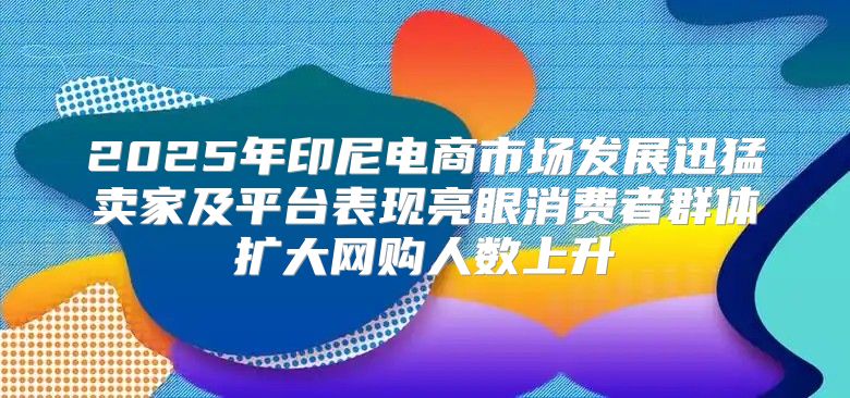 2025年印尼电商市场发展迅猛卖家及平台表现亮眼消费者群体扩大网购人数上升
