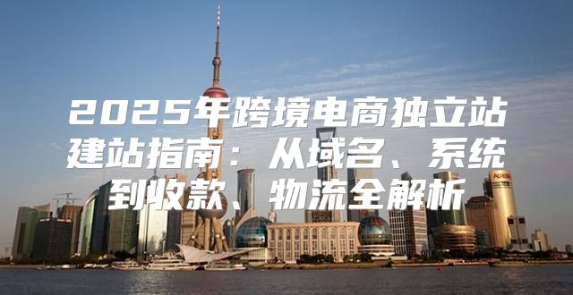 2025年跨境电商独立站建站指南：从域名、系统到收款、物流全解析