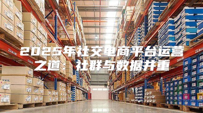 2025年社交电商平台运营之道：社群与数据并重