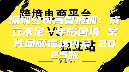 深圳公司高管被抓：成立不足一年陷困境 案件回顾揭秘内幕 2025版