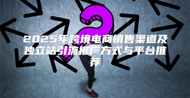 2025年跨境电商销售渠道及独立站引流推广方式与平台推荐
