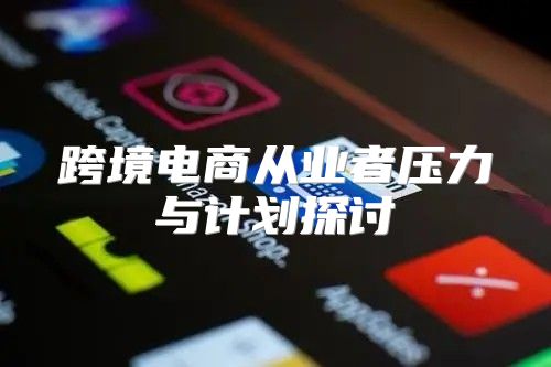跨境电商从业者压力与计划探讨