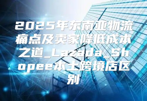 2025年东南亚物流痛点及卖家降低成本之道_Lazada_Shopee本土跨境店区别