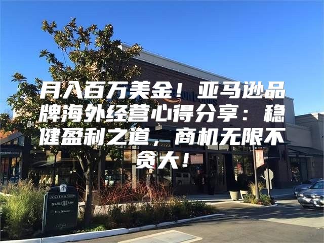 月入百万美金！亚马逊品牌海外经营心得分享：稳健盈利之道，商机无限不贪大！