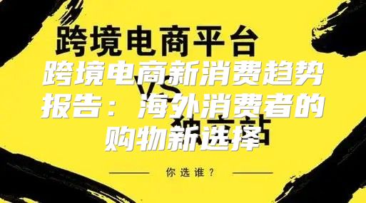 跨境电商新消费趋势报告：海外消费者的购物新选择