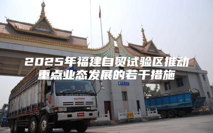 2025年福建自贸试验区推动重点业态发展的若干措施
