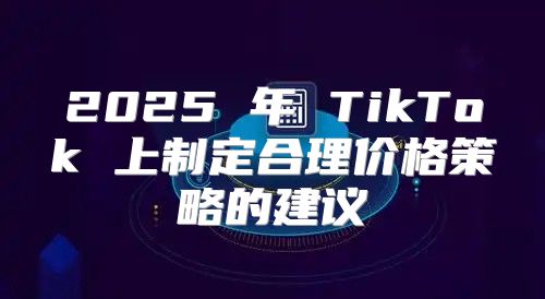 2025 年 TikTok 上制定合理价格策略的建议