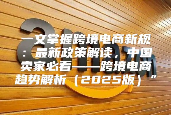 一文掌握跨境电商新规：最新政策解读，中国卖家必看——跨境电商趋势解析2025版”