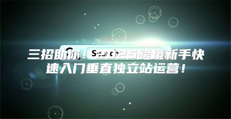 三招助你！2025跨境新手快速入门垂直独立站运营！