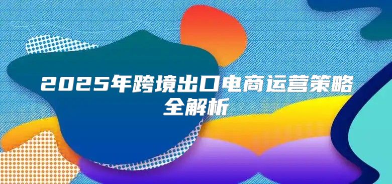 2025年跨境出口电商运营策略全解析