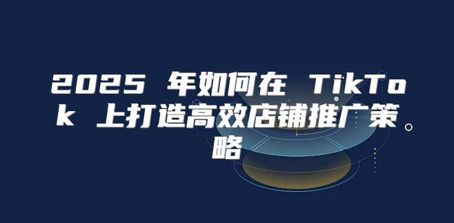 2025 年如何在 TikTok 上打造高效店铺推广策略
