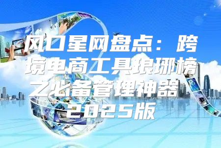风口星网盘点：跨境电商工具琅琊榜之必备管理神器 2025版