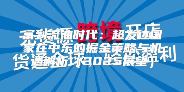 富到流油时代：超发达国家在中东的掘金策略与机遇解析2025展望