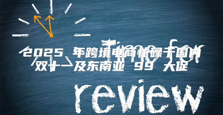 2025 年跨境电商忙碌于国内双十一及东南亚 99 大促