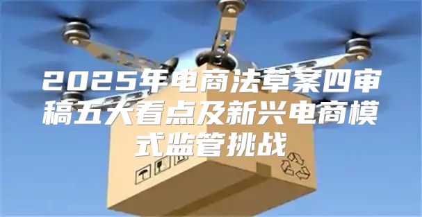 2025年电商法草案四审稿五大看点及新兴电商模式监管挑战