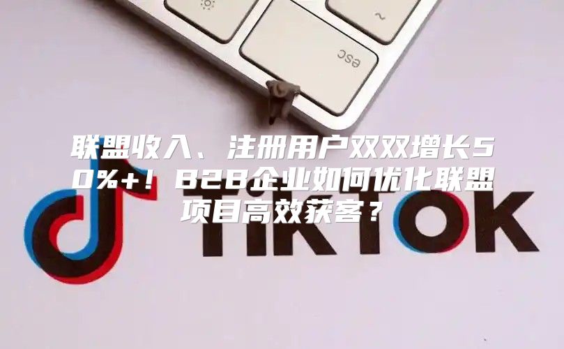 联盟收入、注册用户双双增长50%+！B2B企业如何优化联盟项目高效获客？