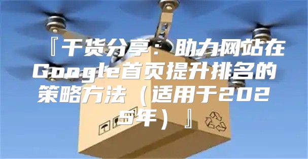 『干货分享：助力网站在Google首页提升排名的策略方法适用于2025年』
