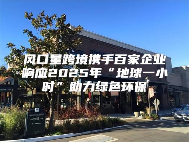 风口星跨境携手百家企业响应2025年“地球一小时”助力绿色环保