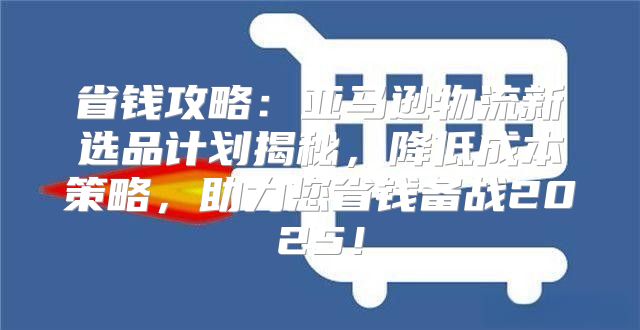 省钱攻略：亚马逊物流新选品计划揭秘，降低成本策略，助力您省钱备战2025！