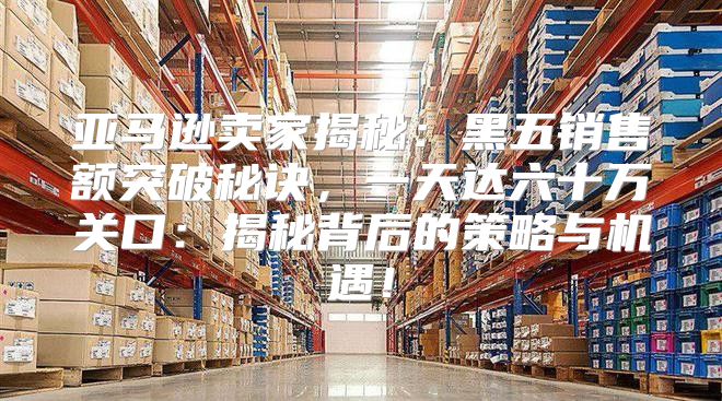 亚马逊卖家揭秘：黑五销售额突破秘诀，一天达六十万关口：揭秘背后的策略与机遇！