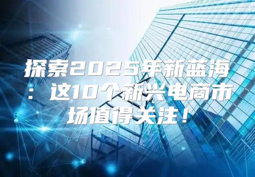 探索2025年新蓝海：这10个新兴电商市场值得关注！