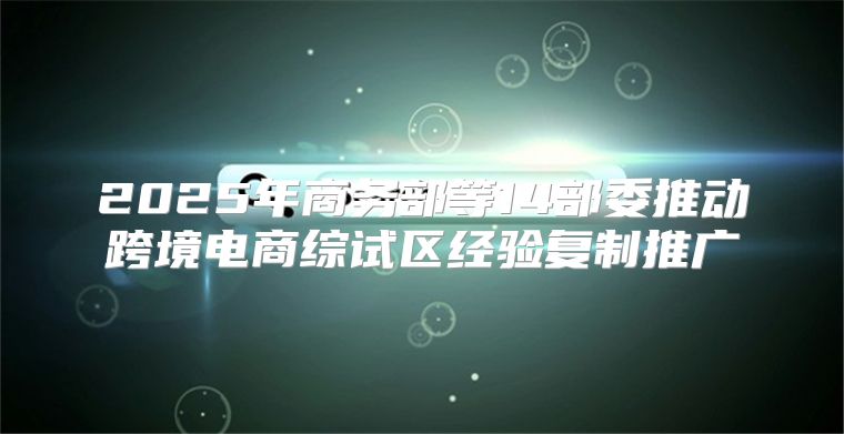 2025年商务部等14部委推动跨境电商综试区经验复制推广