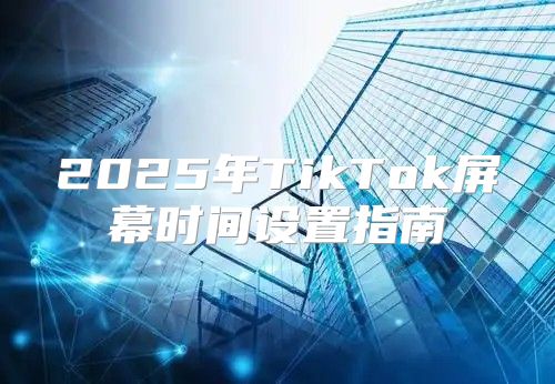 2025年TikTok屏幕时间设置指南