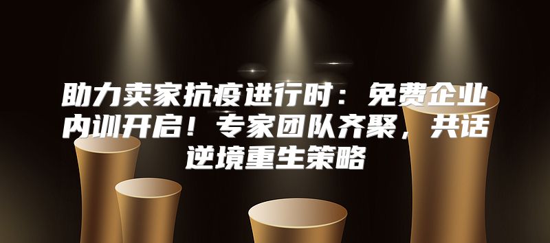 助力卖家抗疫进行时：免费企业内训开启！专家团队齐聚，共话逆境重生策略