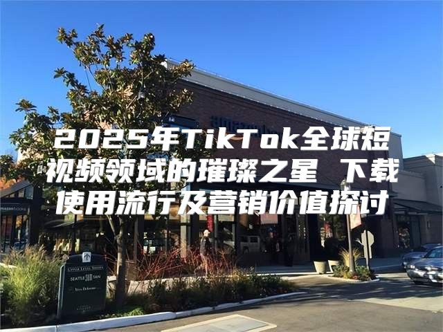 2025年TikTok全球短视频领域的璀璨之星 下载使用流行及营销价值探讨
