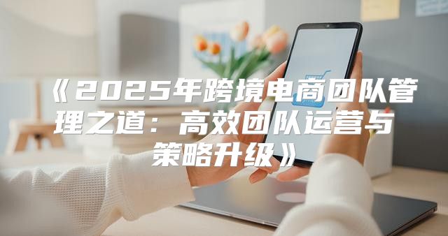 2025年跨境电商团队管理之道：高效团队运营与策略升级